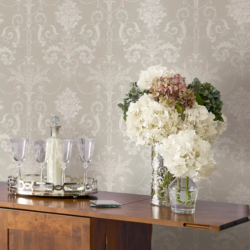 Tapet Laura Ashley Josette 113378 EasyUp, Mönstad Vit