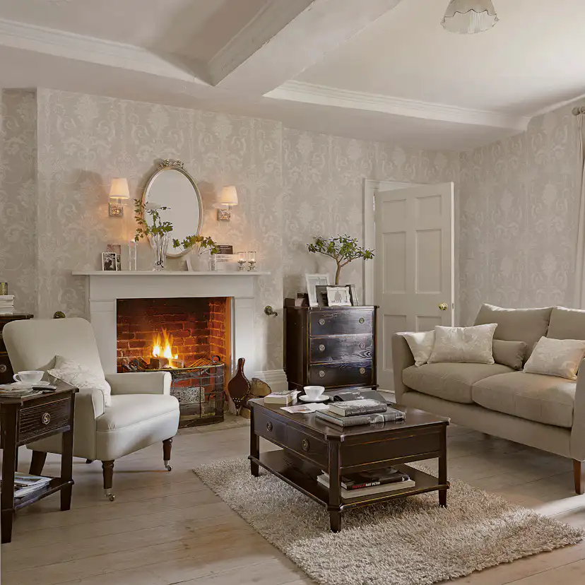 Tapet Laura Ashley Josette 113378 EasyUp, Mönstad Vit