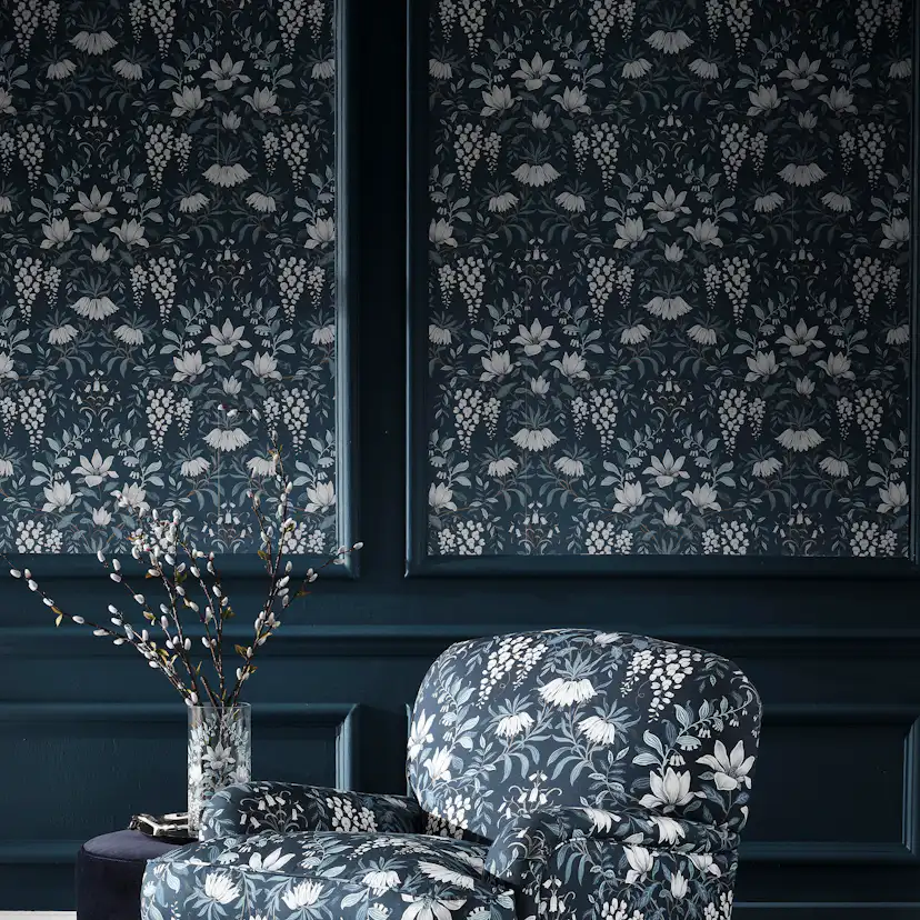 Tapet Laura Ashley Parterre Dark Seaspray