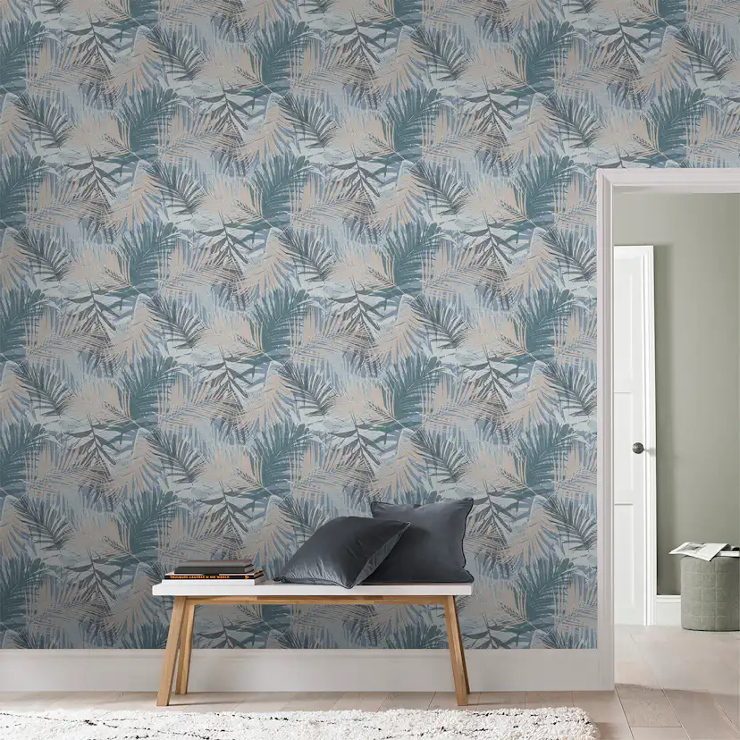 Tapet Boutique Jungle Glam Blå/Grå