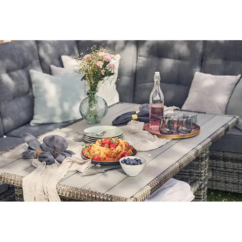 James Lyx Loungegrupp Utomhus Vändbar - 5-sits Loungeset i Konstrotting för Trädgård och Uteplats