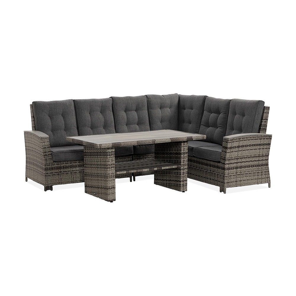 James Lyx Loungegrupp Utomhus Vändbar - 5-sits Loungeset i Konstrotting för Trädgård och Uteplats