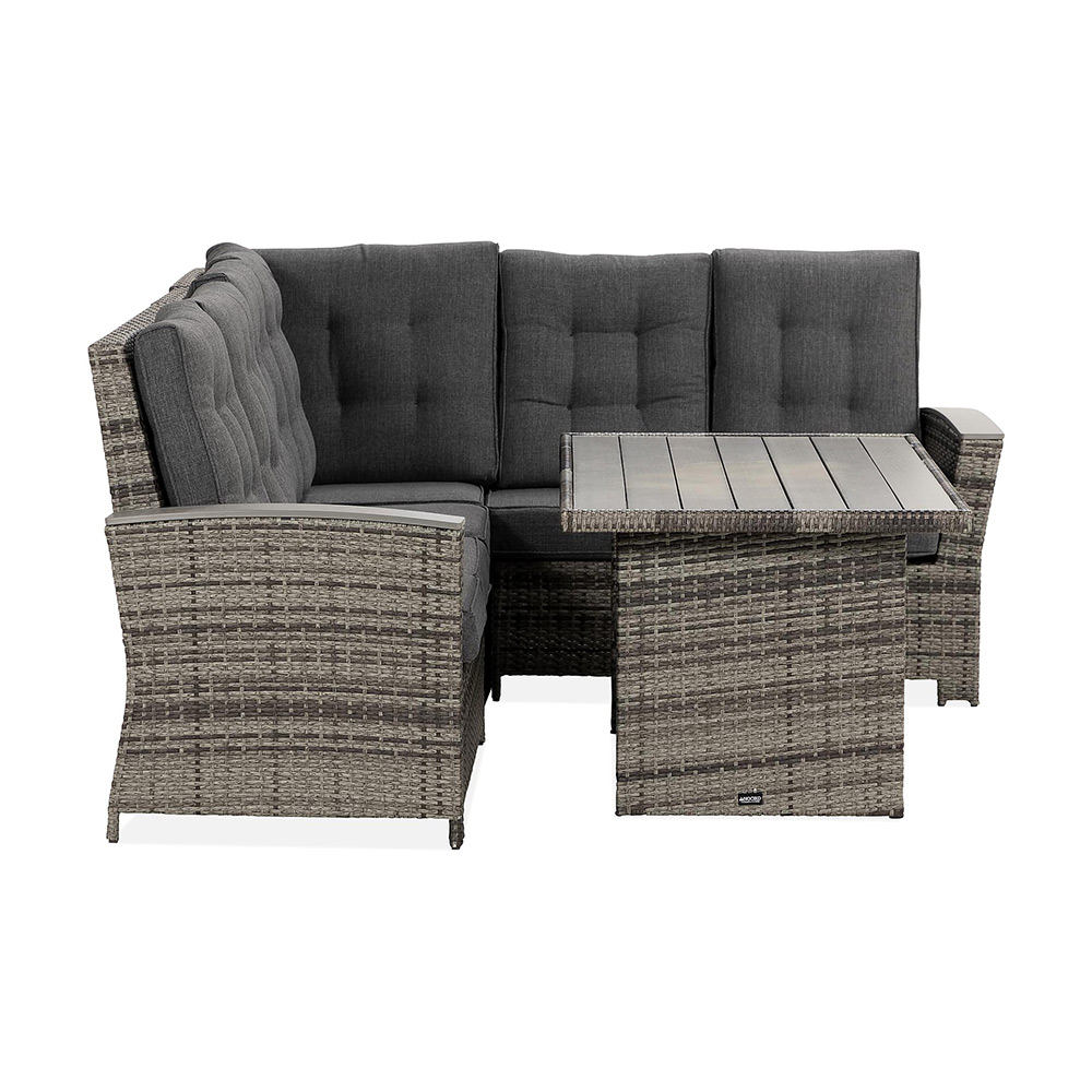 James Lyx Loungegrupp Utomhus Vändbar - 5-sits Loungeset i Konstrotting för Trädgård och Uteplats