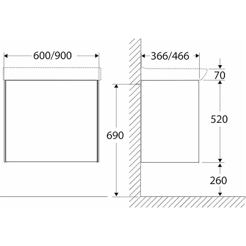Tvättställsskåp Ifö Sense Pro 90 2 Lådor