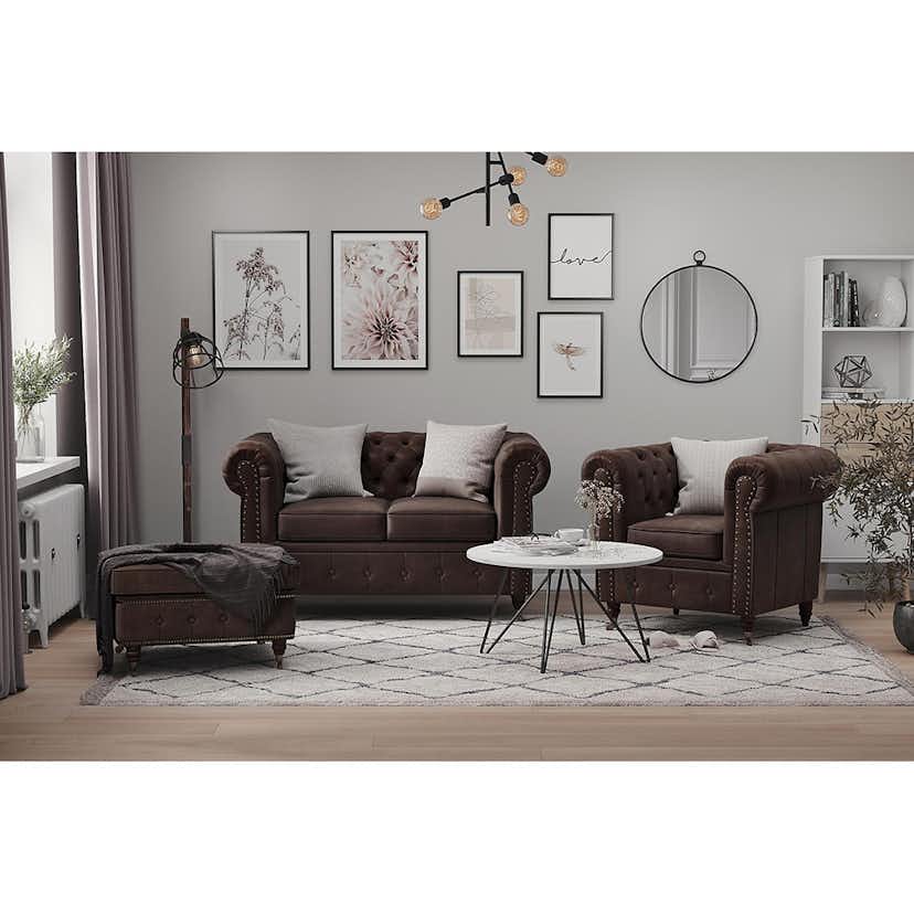 2-sitssoffa Manor House Chesterfield Deluxe Konstläder