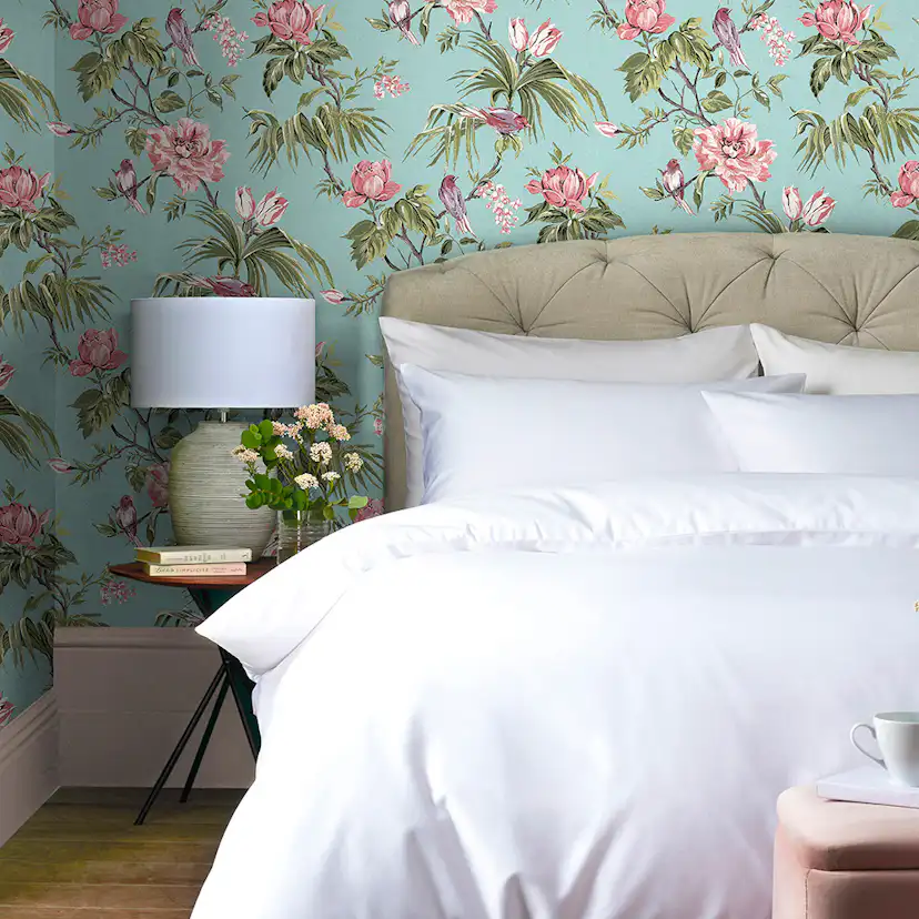 Tapet NEXT Birds & Blooms Duck Egg