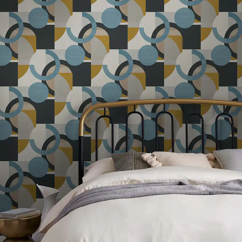 Tapet NEXT Retro Shapes Geo Blues