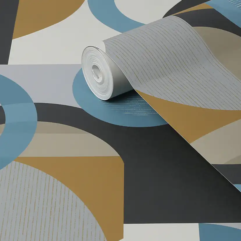 Tapet NEXT Retro Shapes Geo Blues