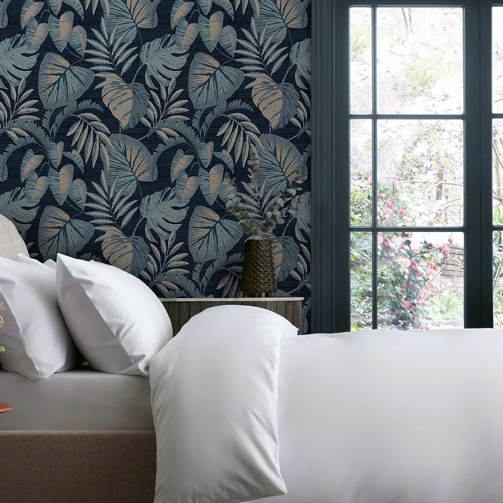 Tapet NEXT Jungle Leaves Navy