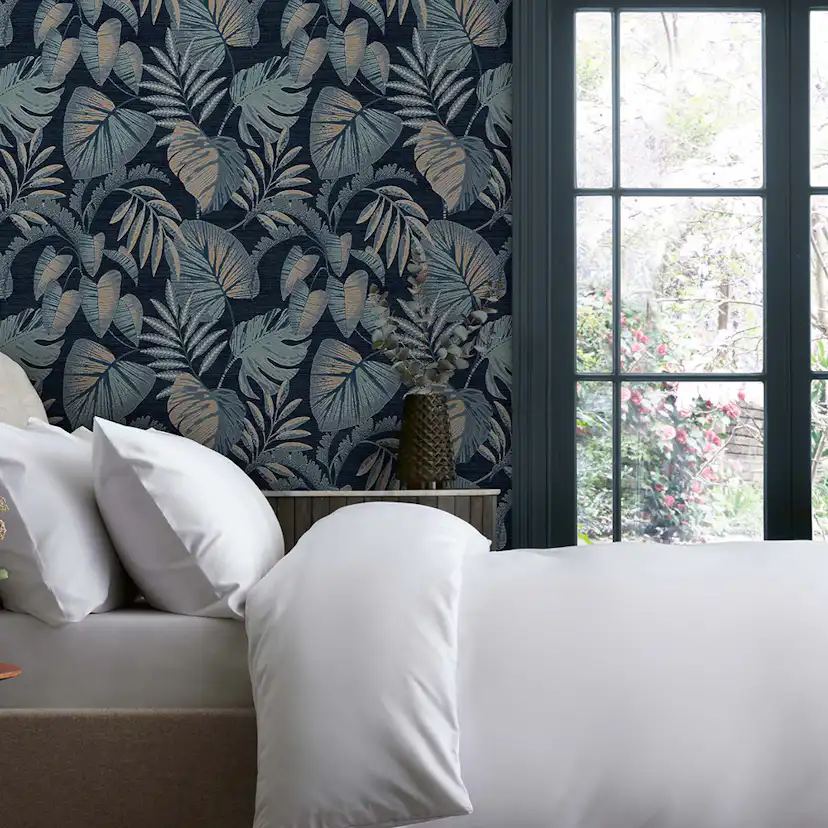 Tapet NEXT Jungle Leaves Navy