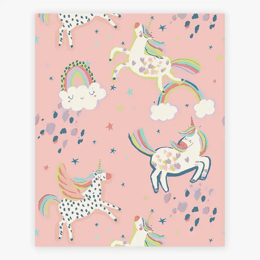 Barntapet NEXT Unicorn EasyUp 118328, Mönstrad Rosa