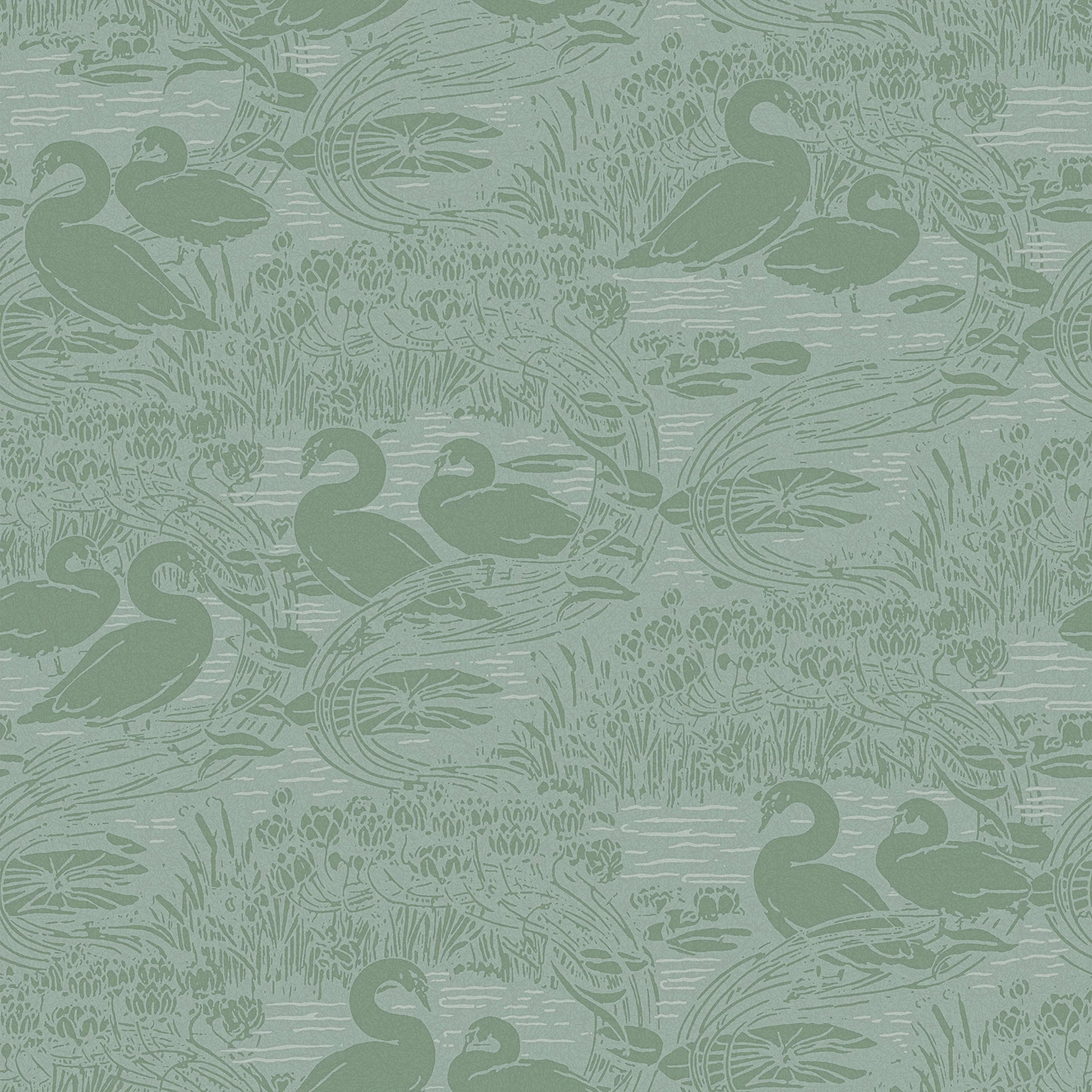 Tapet Laura Ashley Swans Jade Grön 118472