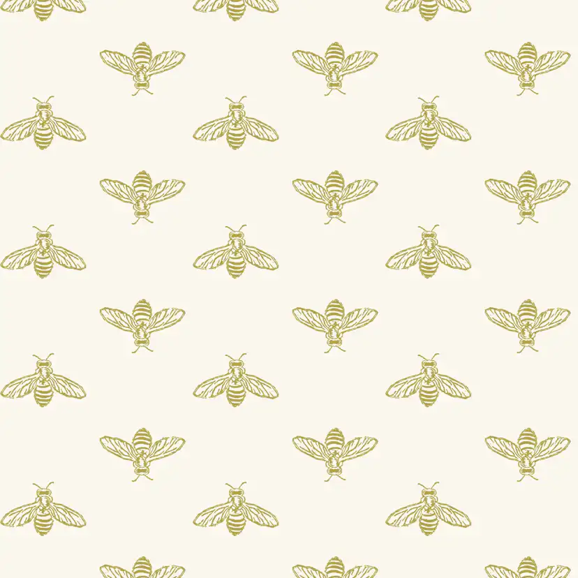 Fototapet Joules Block Print Bee Antique Gold 10mx52 cm