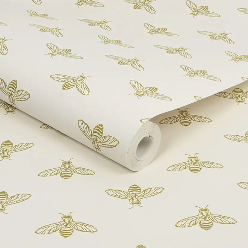 Fototapet Joules Block Print Bee Antique Gold 10mx52 cm