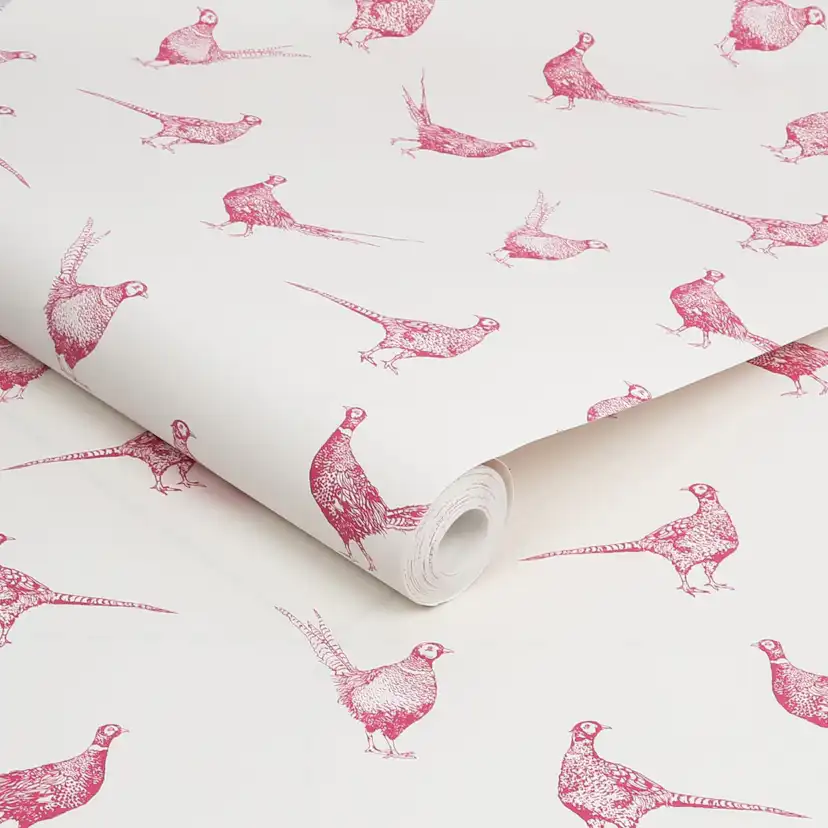 Tapet Joules Flirty Pheasants Truly Pink
