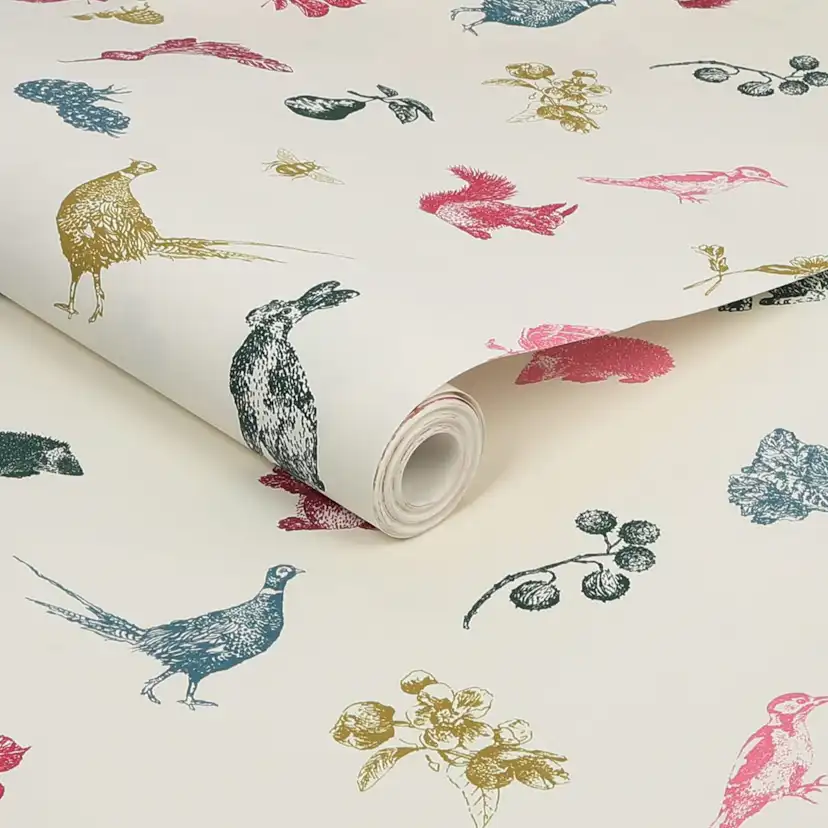 Tapet Joules Etched Woodland Crème Multi