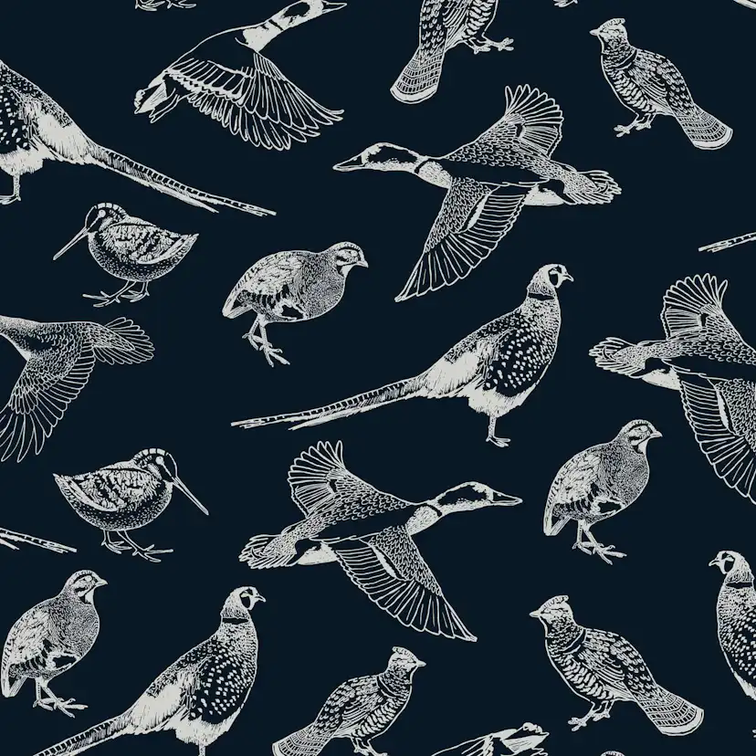 Tapet Joules Hunting Birds French Navy