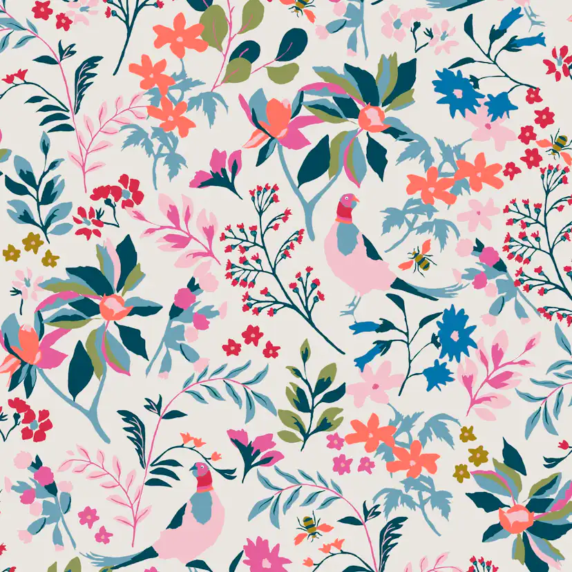 Tapet Joules Fields Edge Floral Antique Crème