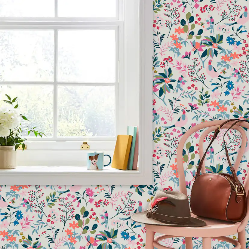 Tapet Joules Fields Edge Floral Antique Crème