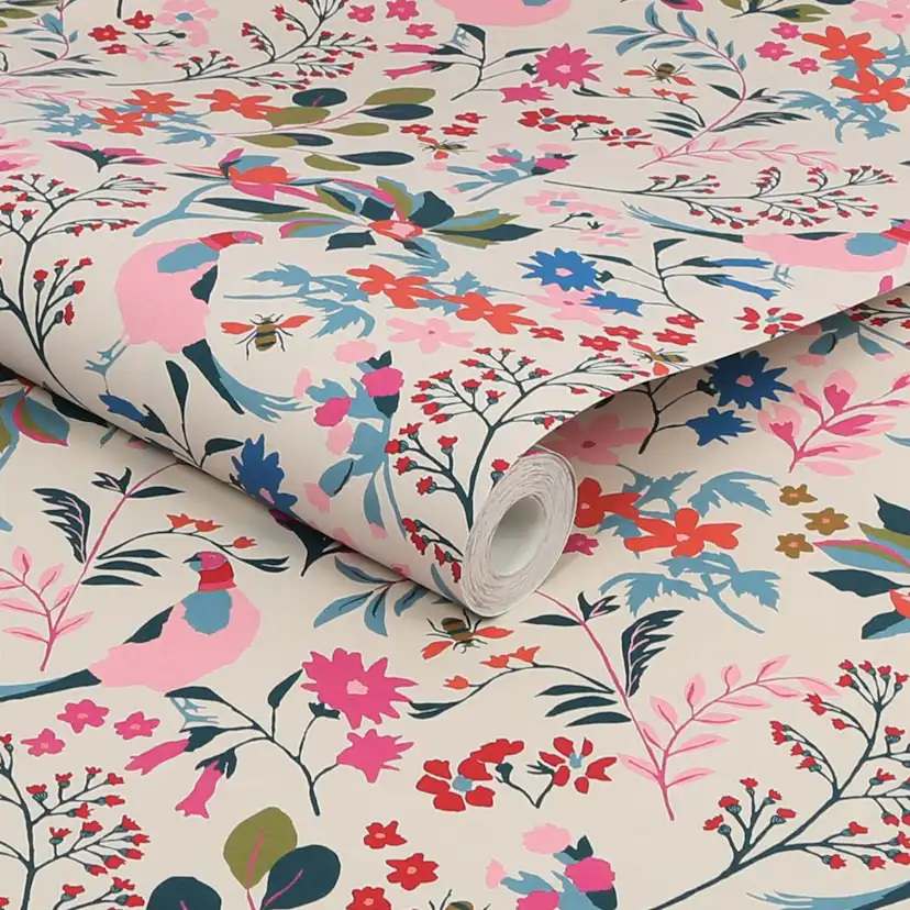 Tapet Joules Fields Edge Floral Antique Crème