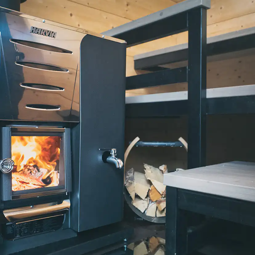 Golvskyddsplåt Harvia Svart Stor för Vedeldade Bastuugnar