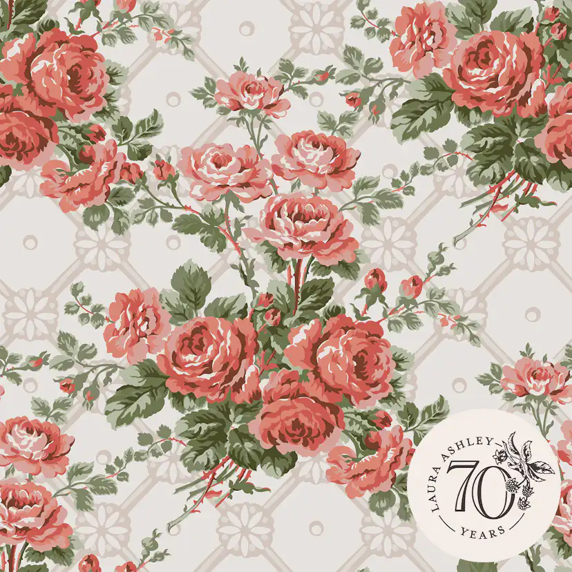 Tapet Laura Ashley Country Roses Old Rose Rosa 121081