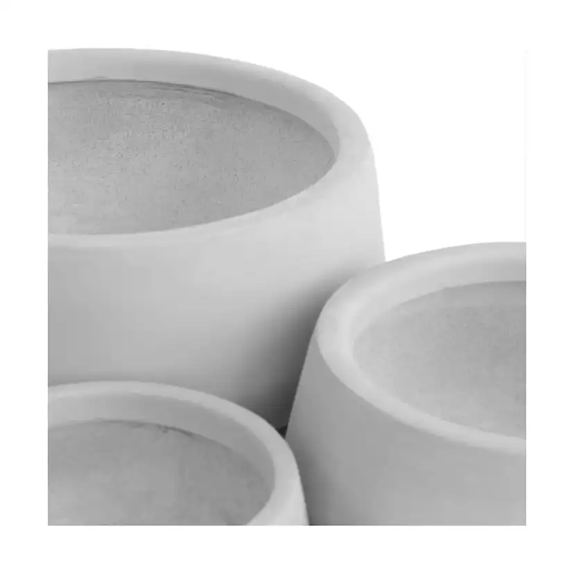 Kruka Lyfco Ytterkruka Rund Låg Ljusgrå 3-pack