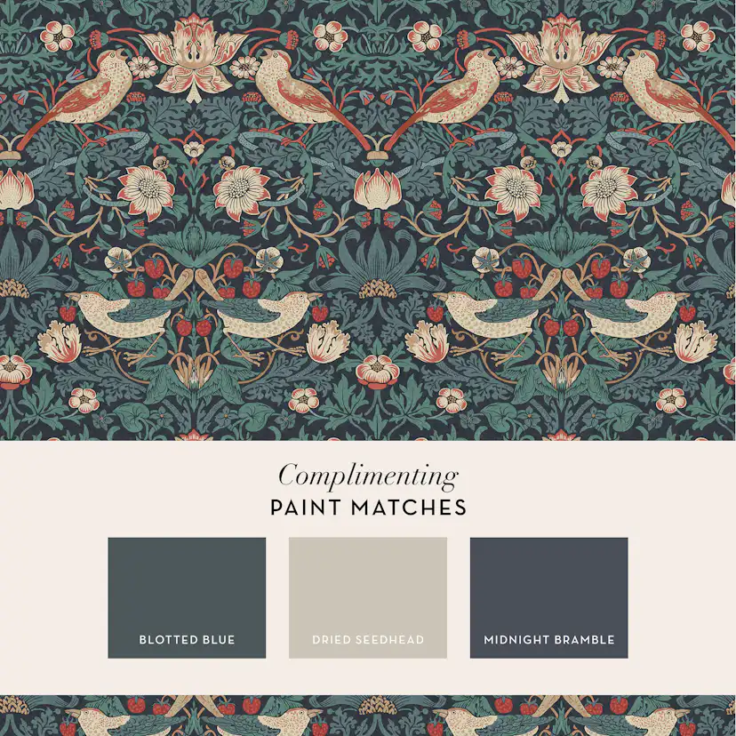 Tapet William Morris At Home Strawberry Thief 124231