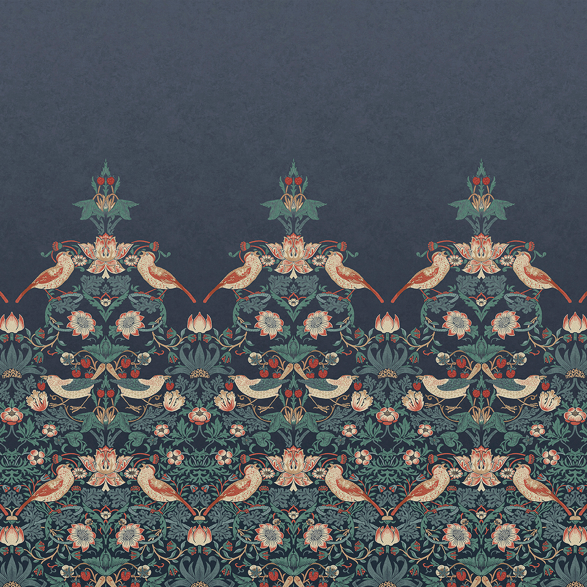 Fototapet William Morris At Home Strawberry Thief Navy