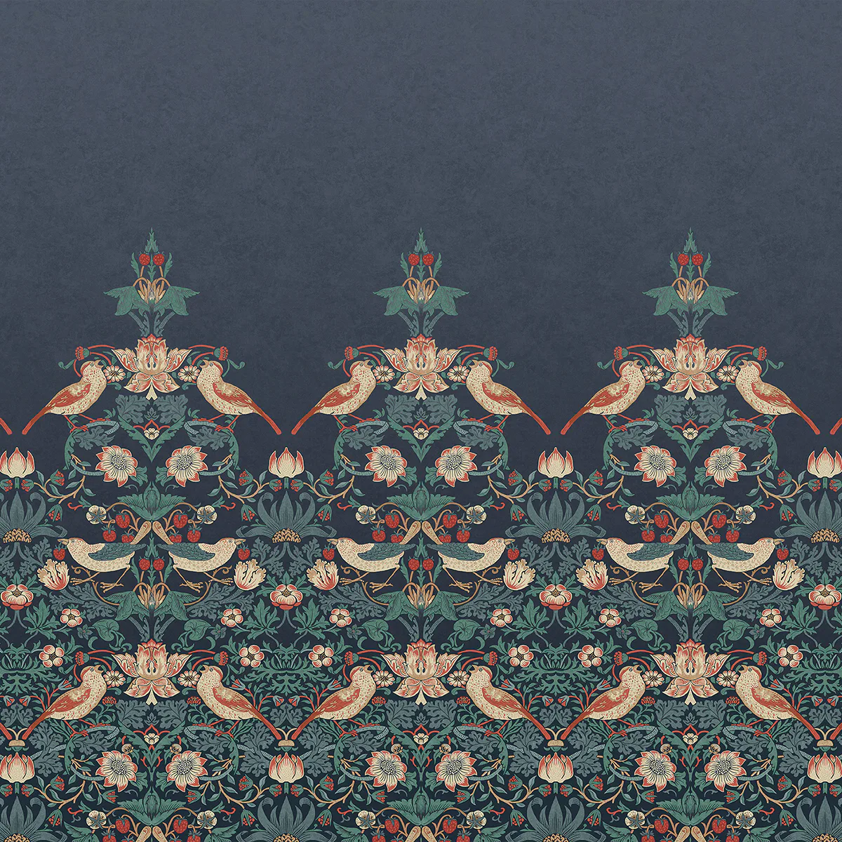 Fototapet William Morris At Home Strawberry Thief Navy