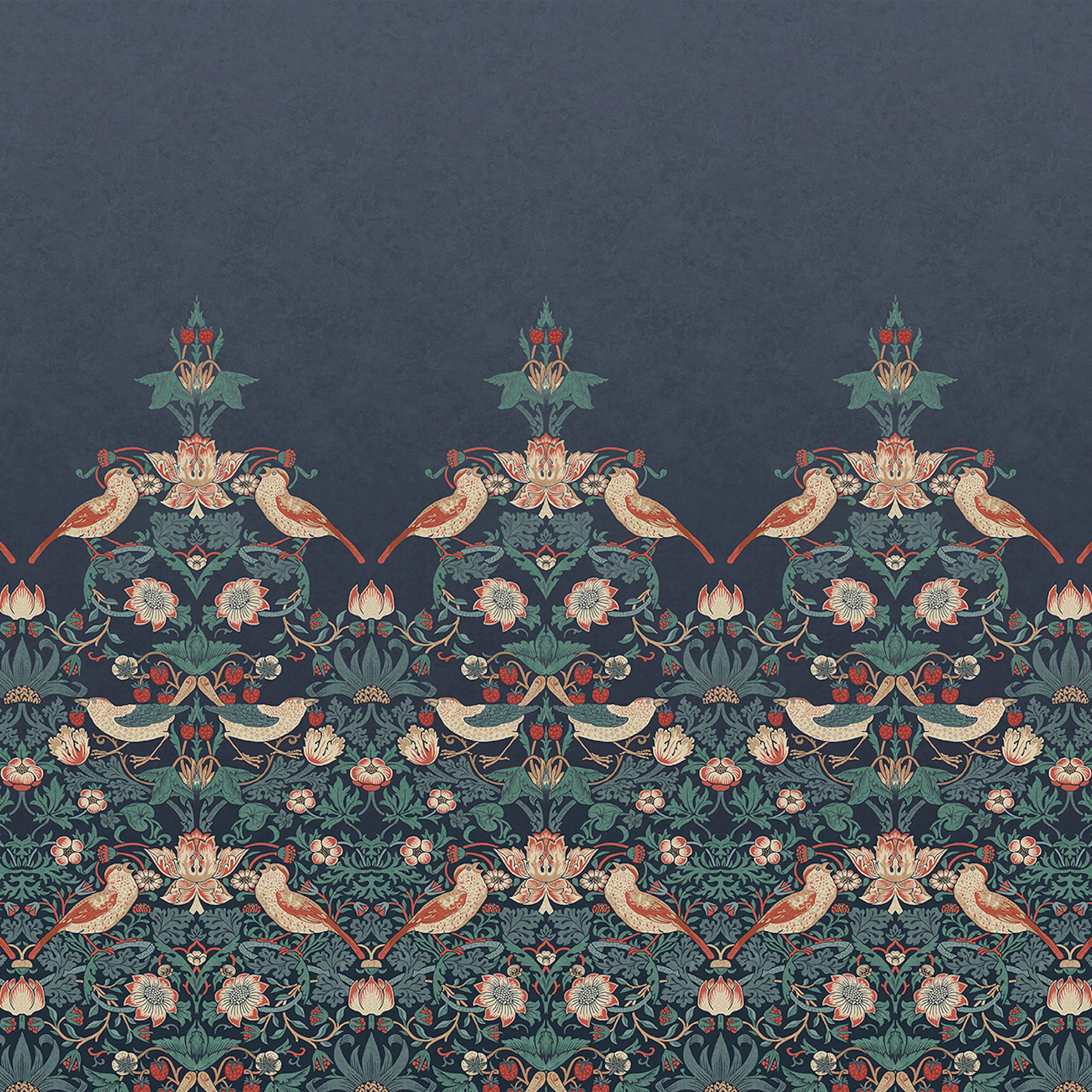 Fototapet William Morris At Home Strawberry Thief Navy