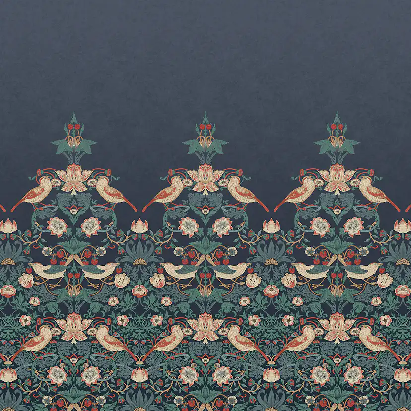 Fototapet William Morris At Home Strawberry Thief Navy