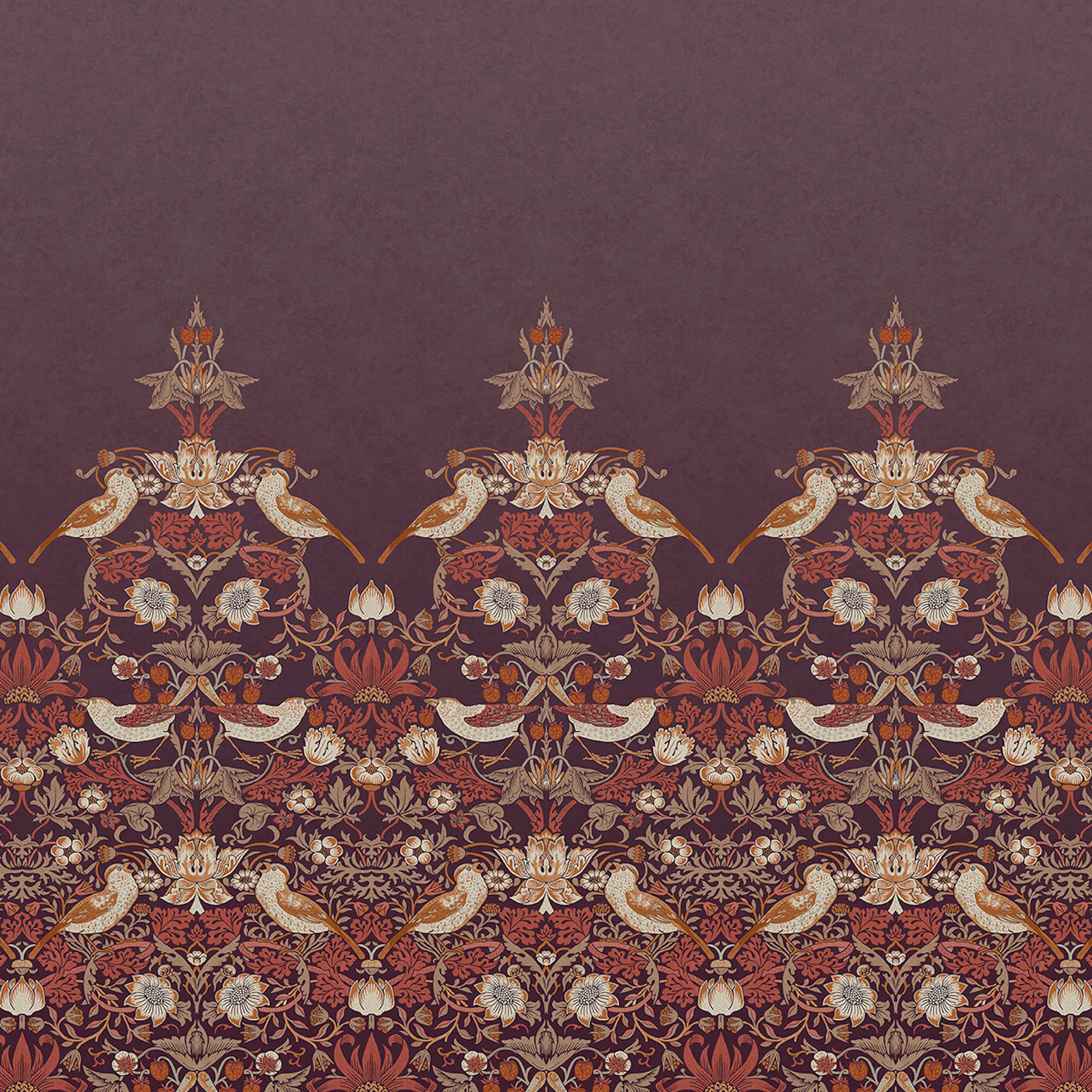 Fototapet William Morris At Home Strawberry Thief Plum