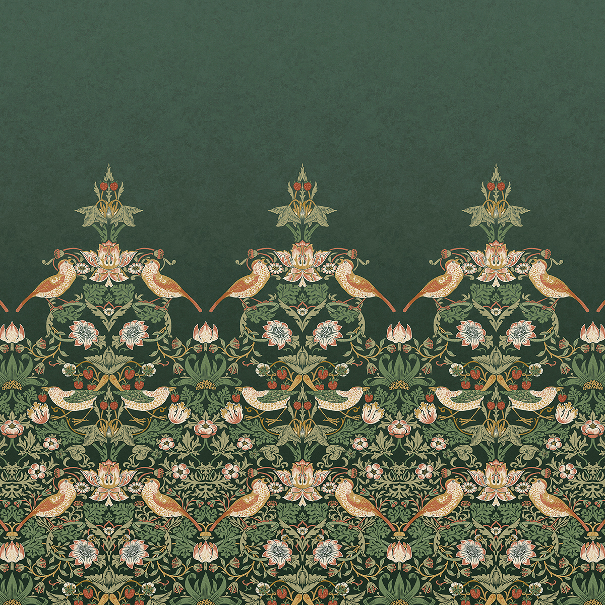 Fototapet William Morris At Home Strawberry Thief Green
