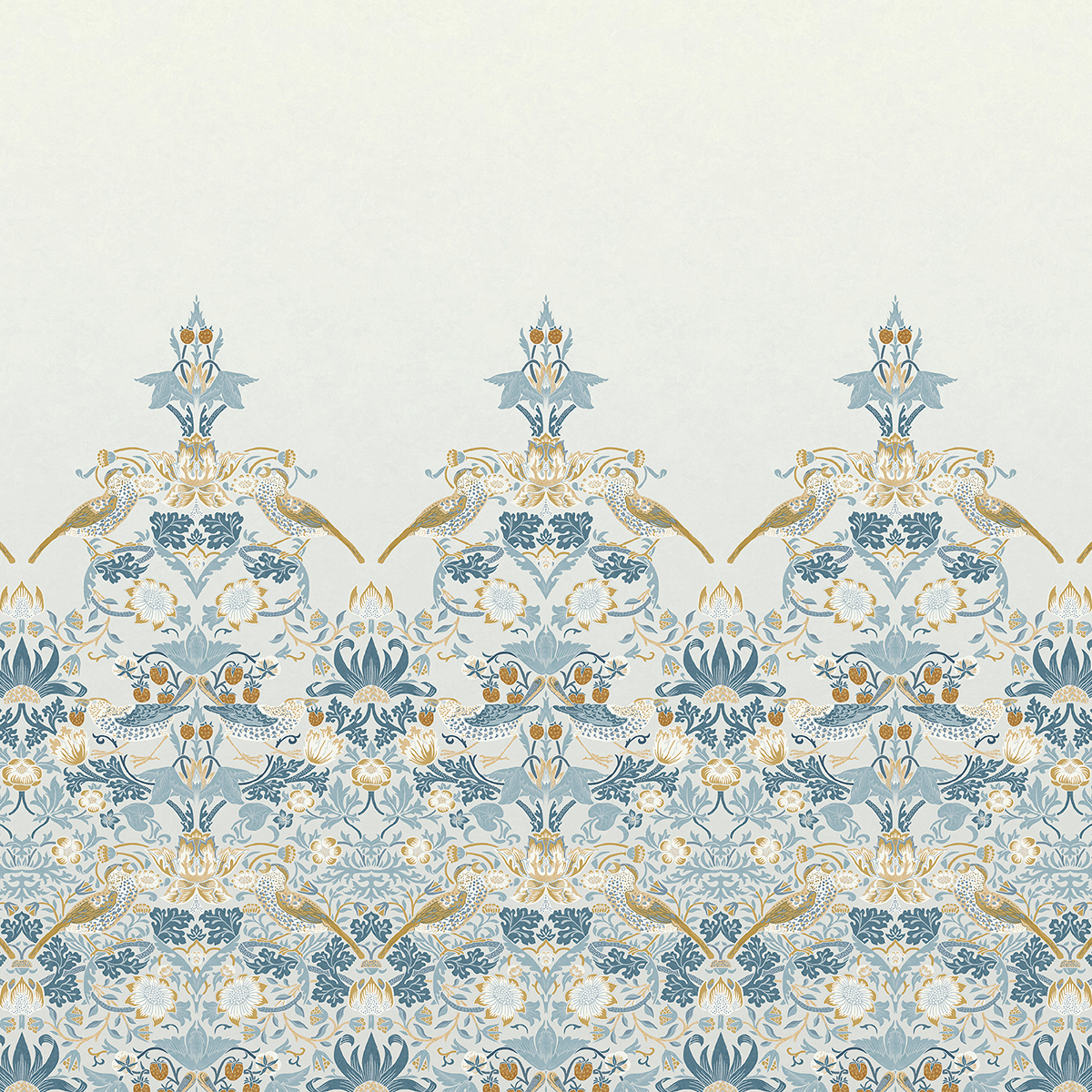 Fototapet William Morris At Home Strawberry Thief Soft Blue