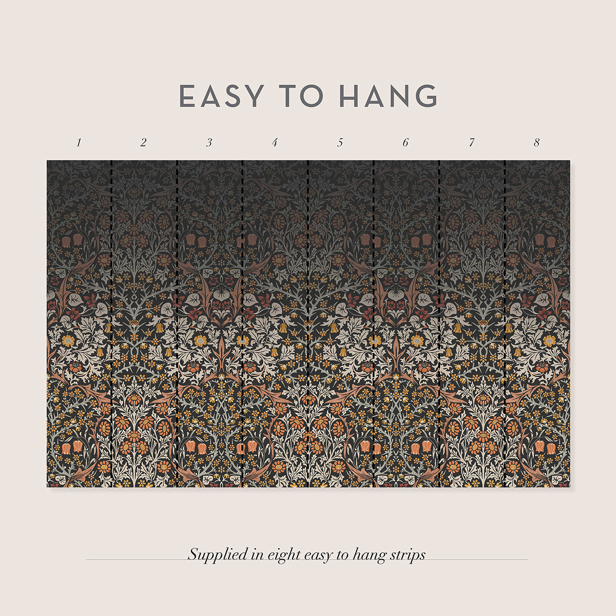 Fototapet William Morris At Home Blackthorn Charcoal