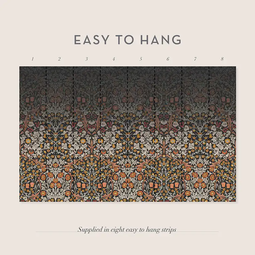 Fototapet William Morris At Home Blackthorn Charcoal