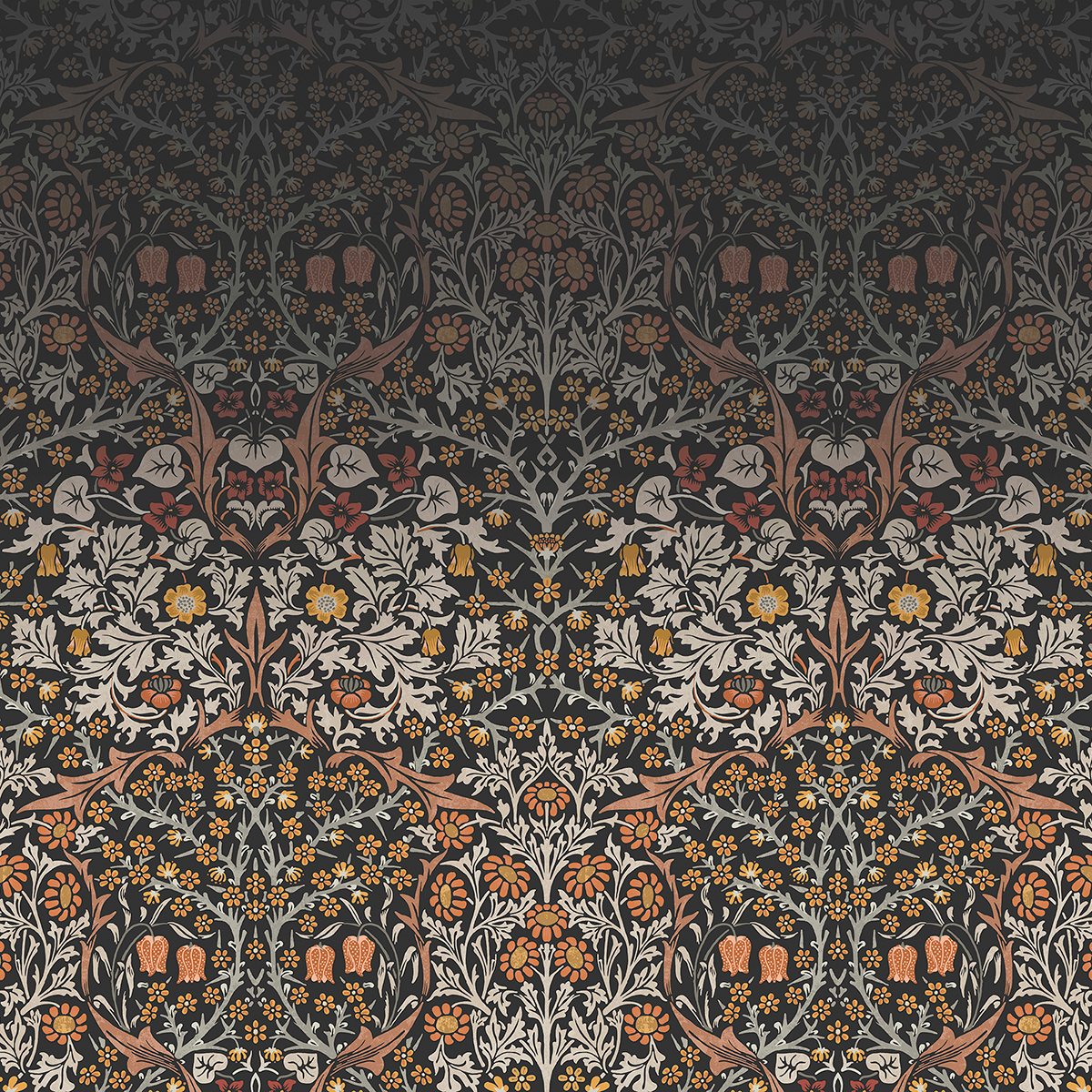 Fototapet William Morris At Home Blackthorn Charcoal