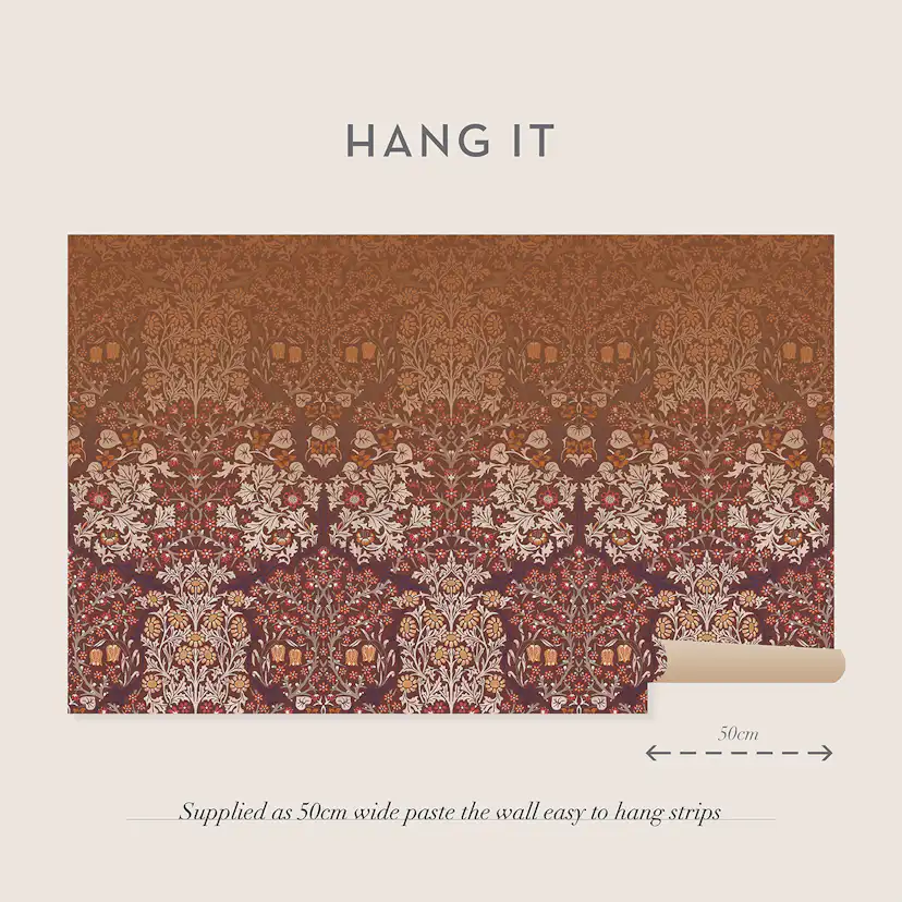 Fototapet William Morris At Home Blackthorn Red