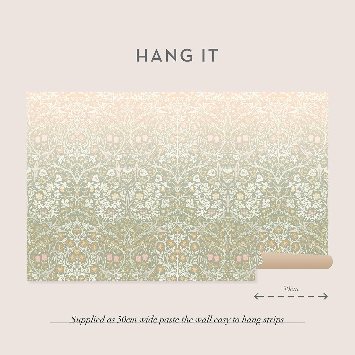 Fototapet William Morris At Home Blackthorn Sage & Pink