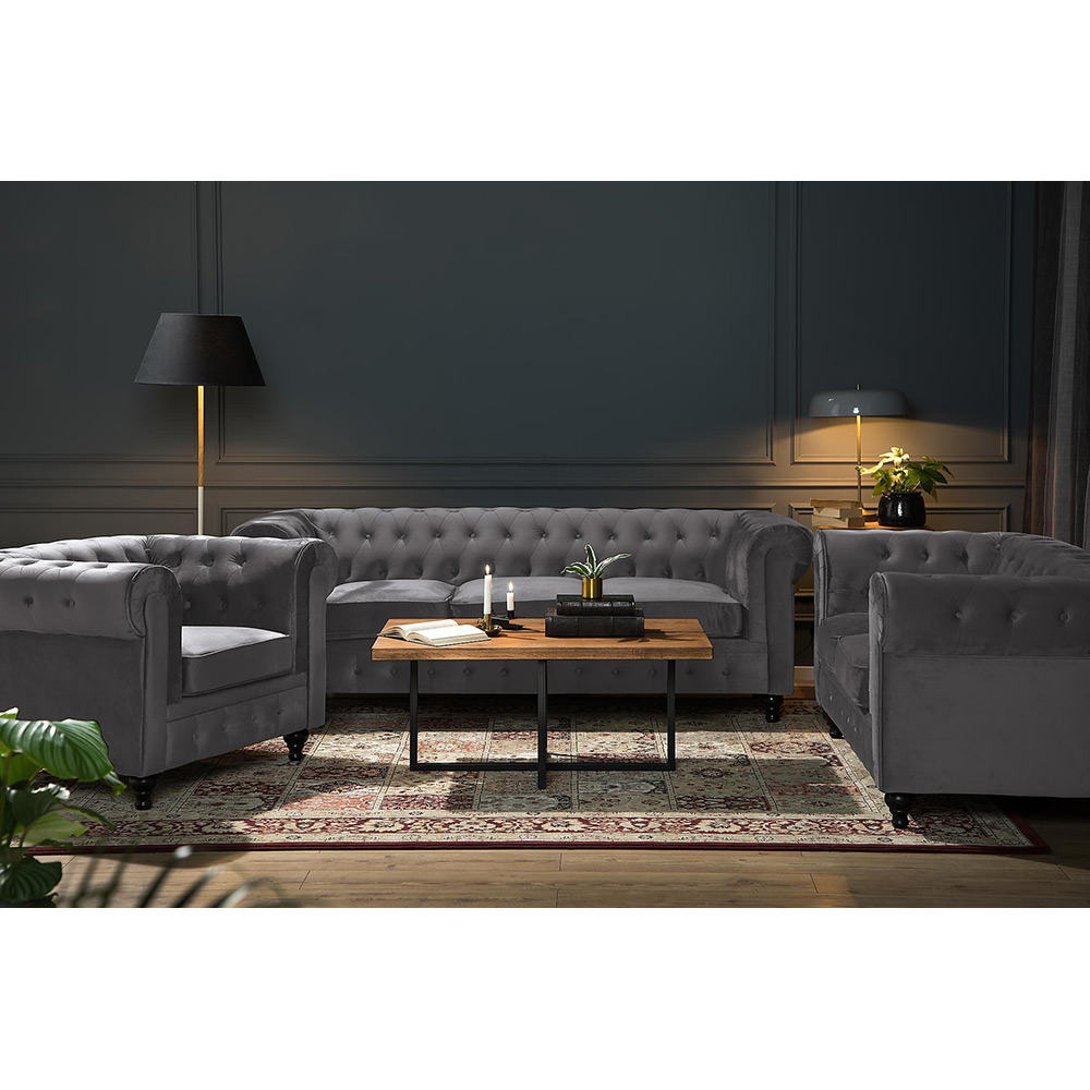 Soffgrupp Manor House Chesterfield Lyx 3-sits+2-sitssoffa Sammet