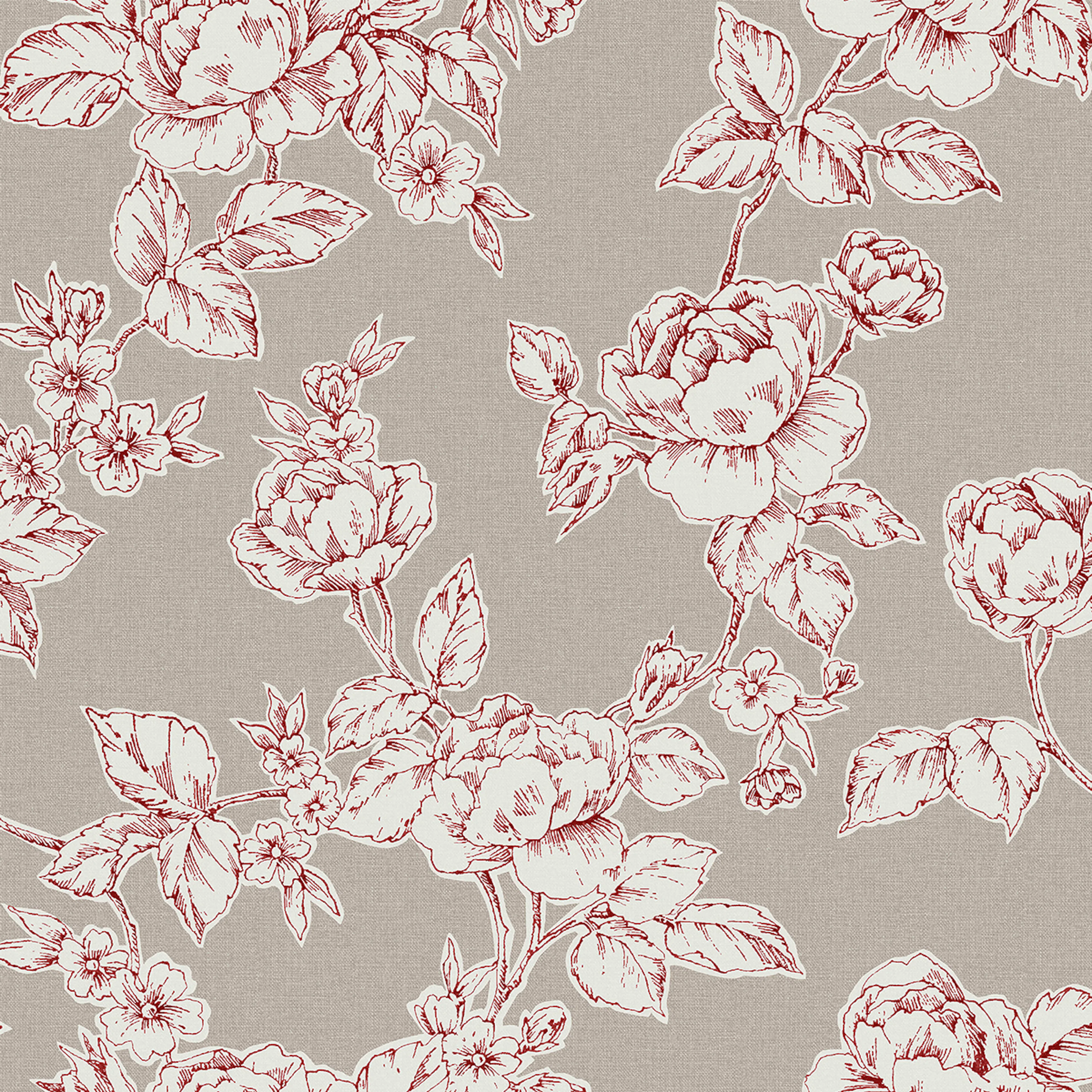Tapet Laura Ashley Pollington Roses Grå