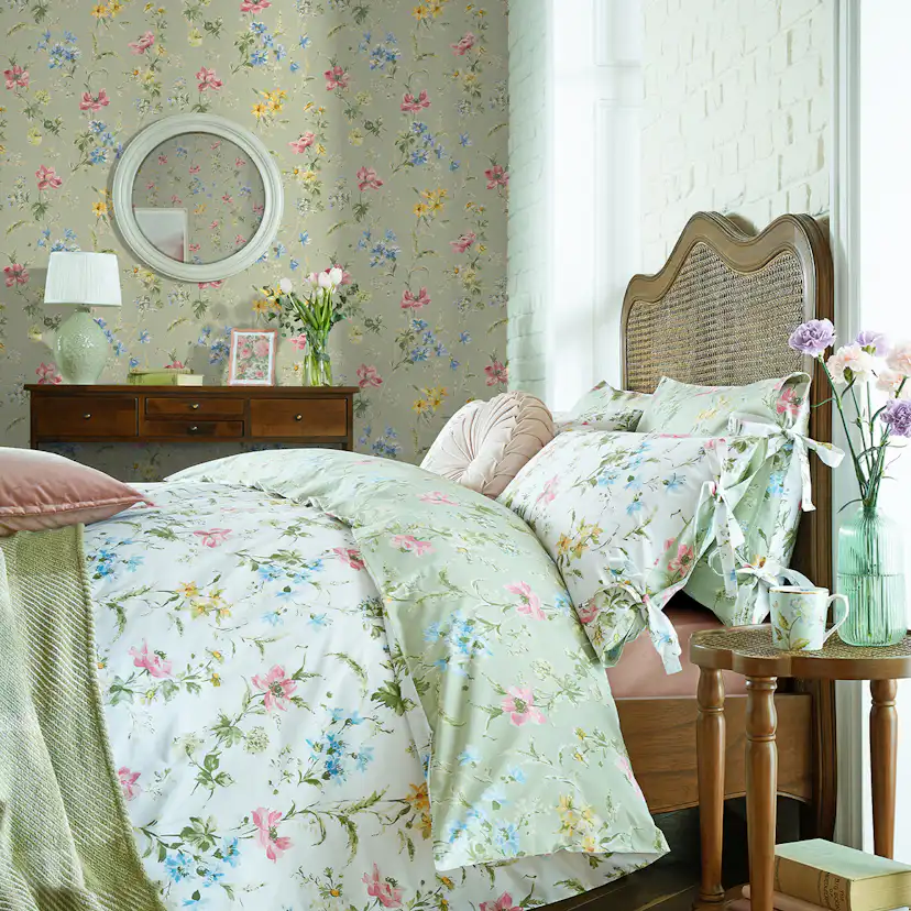 Tapet Laura Ashley Poppy Meadow Grön