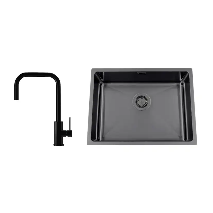 Disklåda Nordic Tech Titan 530 X med Köksblandare Steel Accent Square D