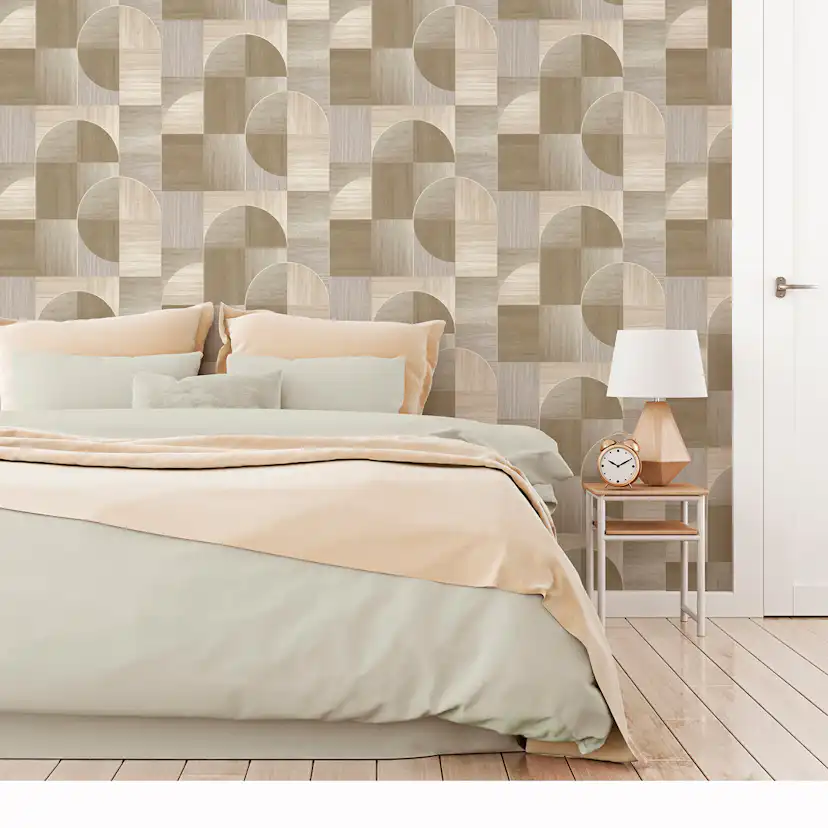 Tapet Easy Decor Wood Circles Beige