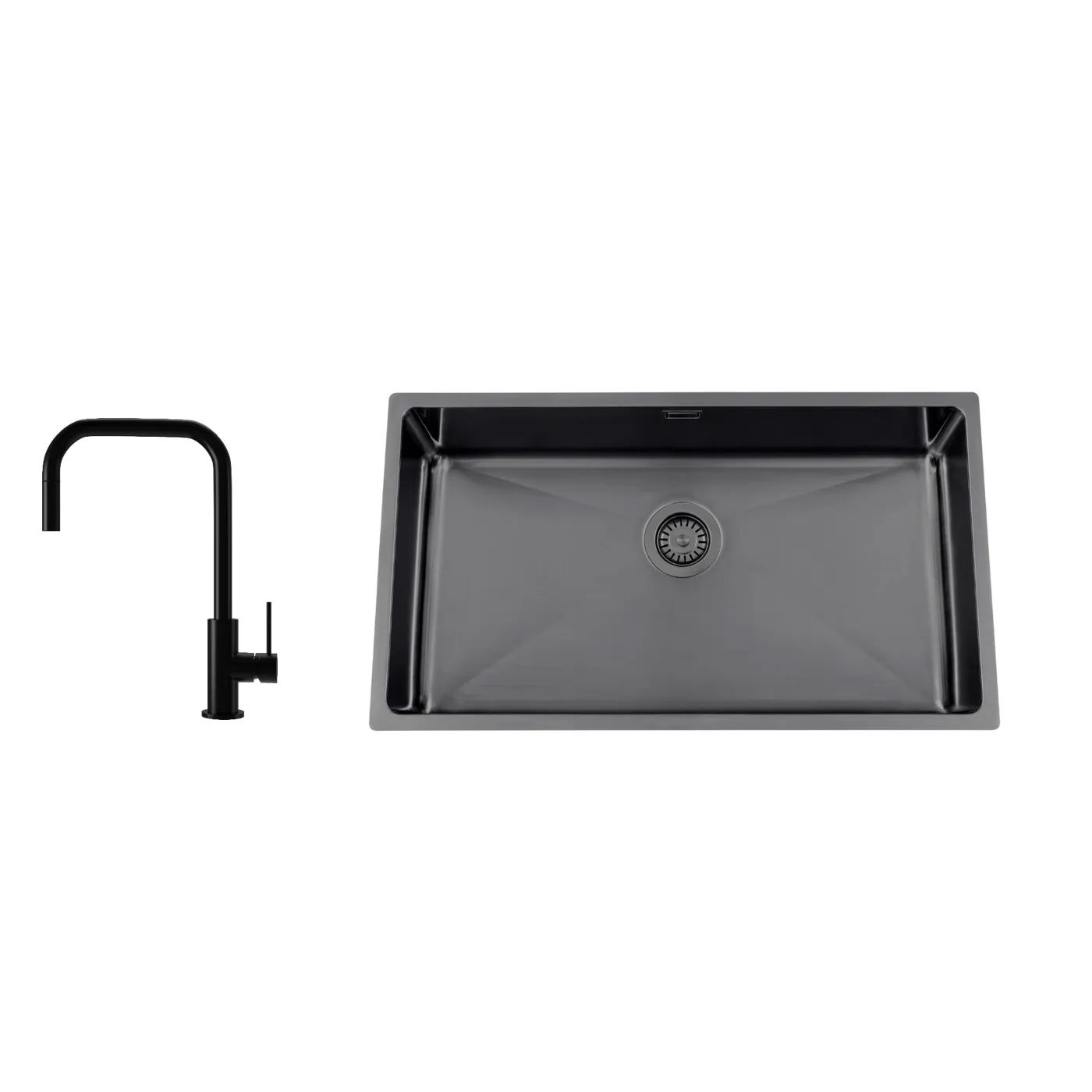 Disklåda Nordic Tech Titan 730 X med Köksblandare Steel Accent Square Shadow