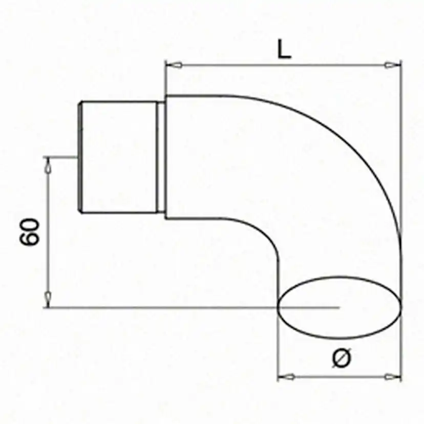 Ändböj Herrljunga Ledstångsfabrik Rostfri mod 0739 Inomhus