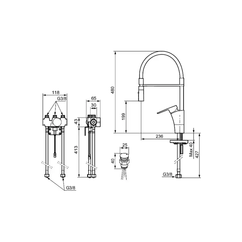 Köksblandare Mora Cera Duo Miniprofi