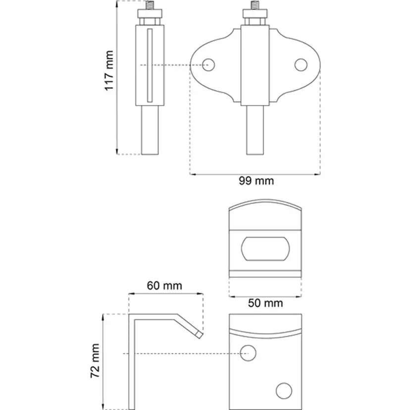 Boxlås Habo 100 med Vinklat Slutbleck
