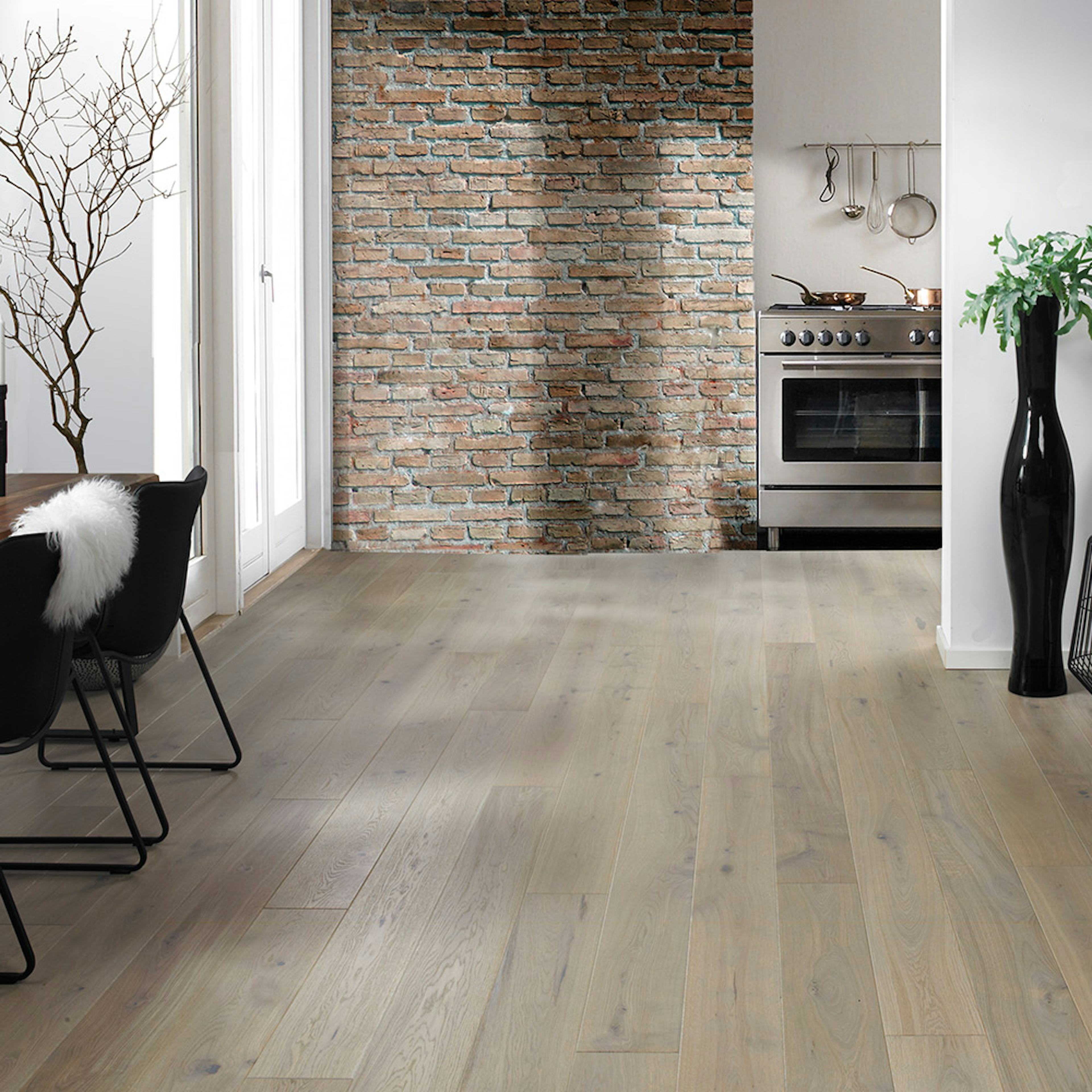 Parkettgolv Moland Burghley Wideplank Ek Grey Mattlack Brushed